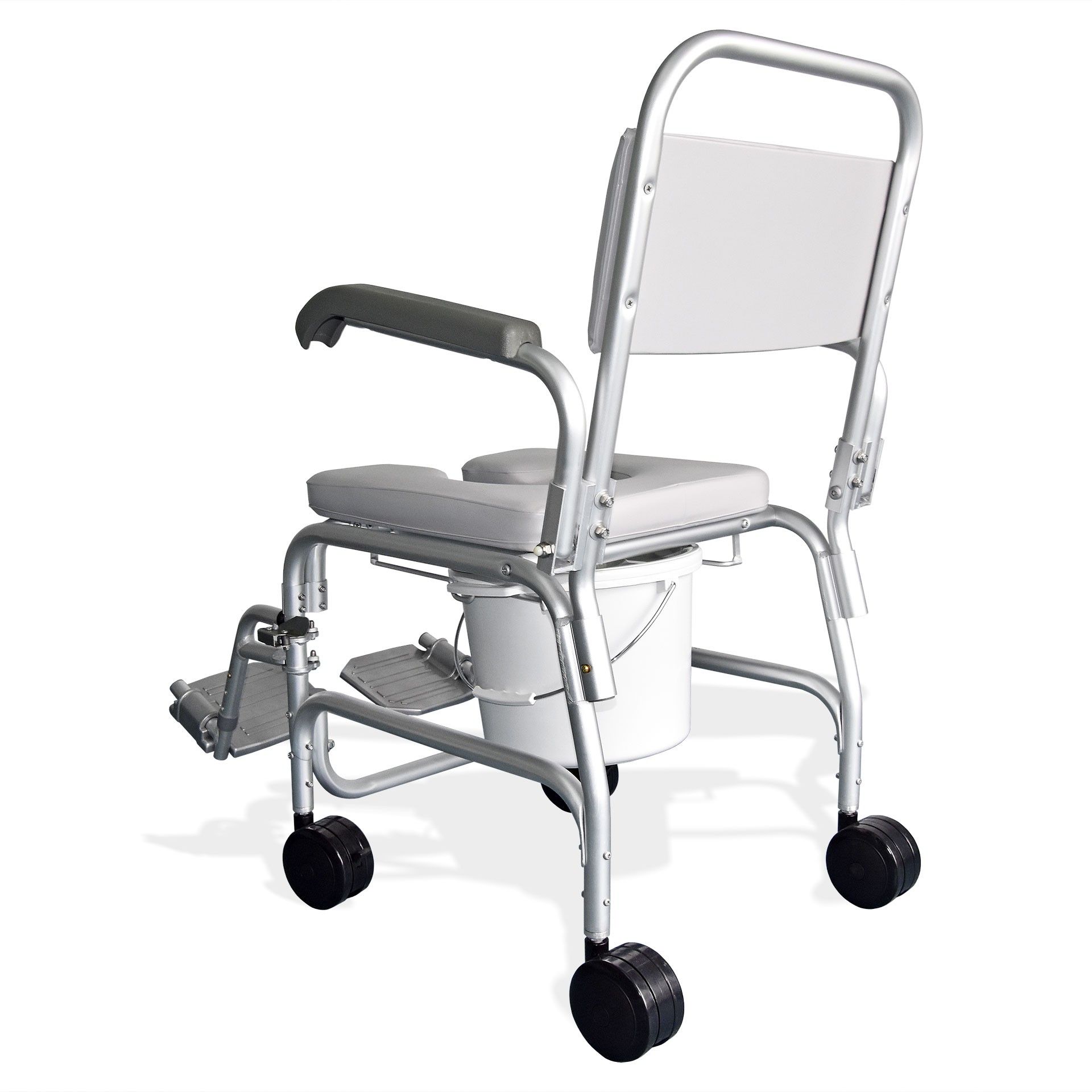 Cadeira de Banho Sanitária com Braços e 4 Rodízios