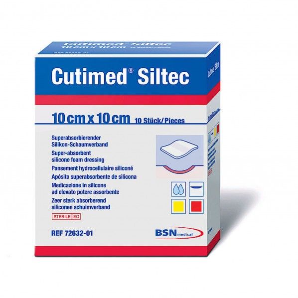 Cutimed Siltec Plus 10 x 10 cm - 10 unidades
