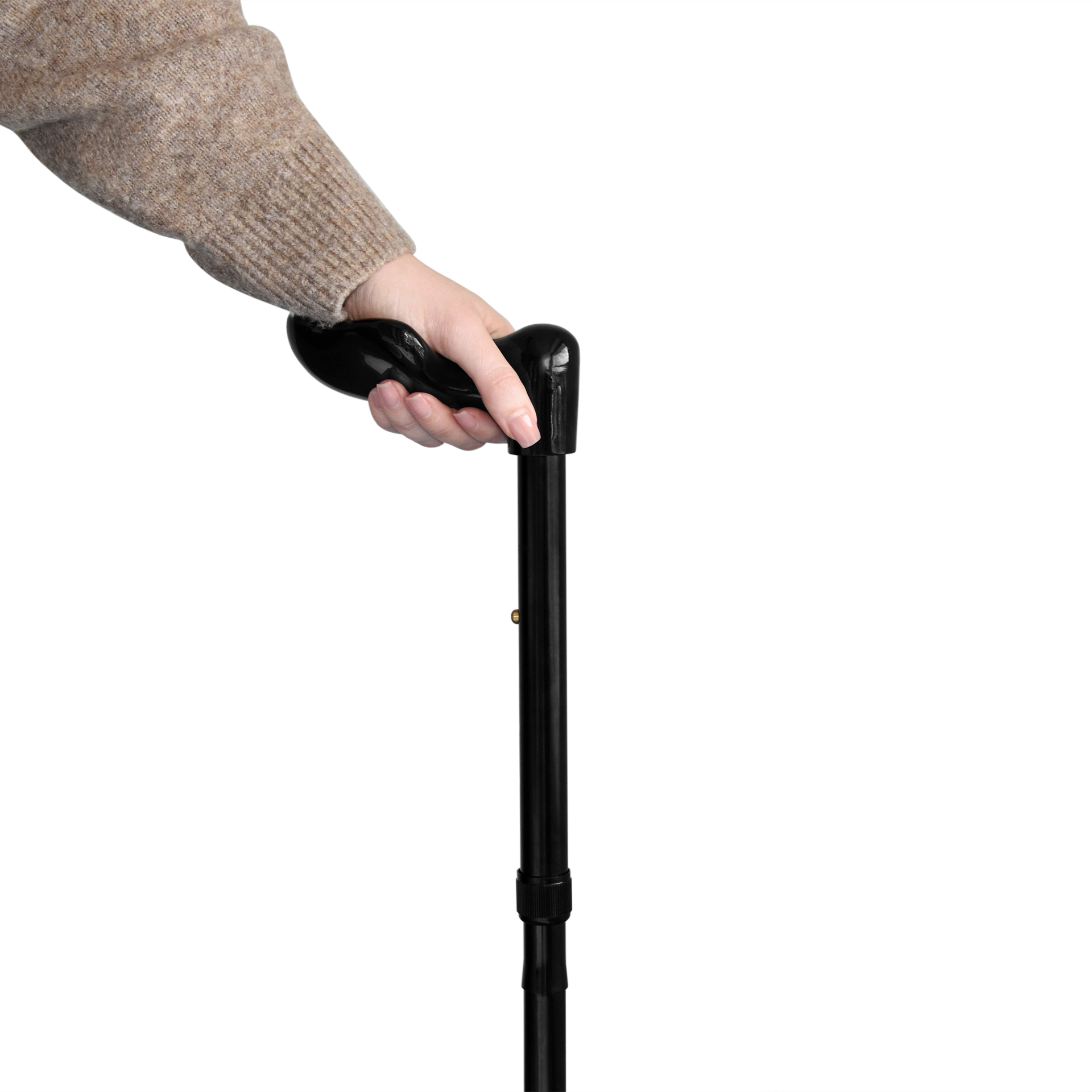 Bengala Tripartida com Punho Anatómico - Mão Esquerda | Preta