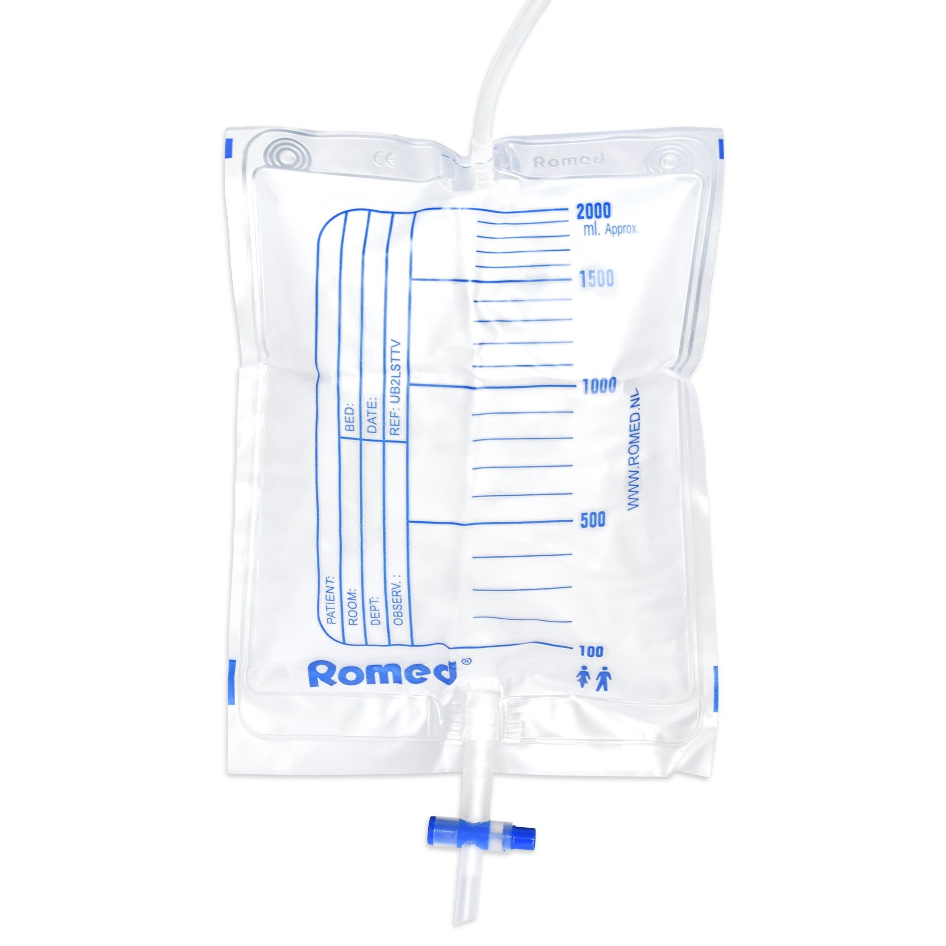 Saco para Urina com Válvula e Torneira - 2 Litros