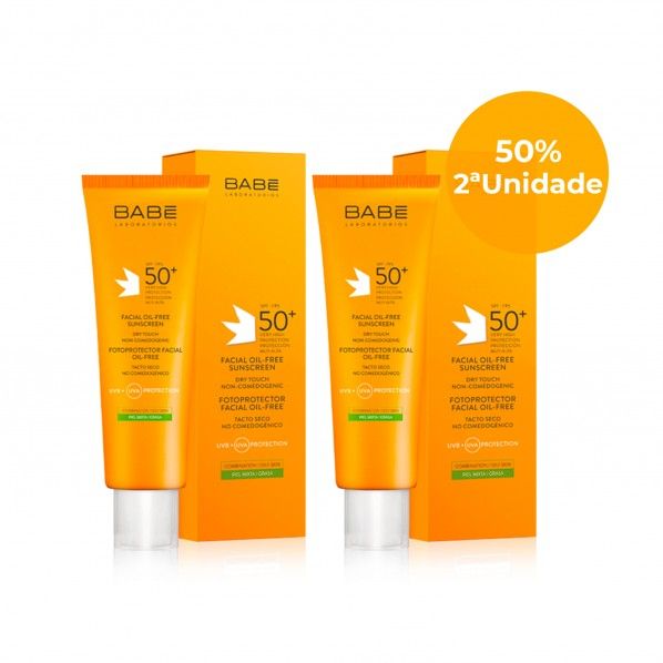 Babé Solar Photoprotector Facial Oil-Free SPF50 + 50 ml W / 50% Discount on 2nd Unit