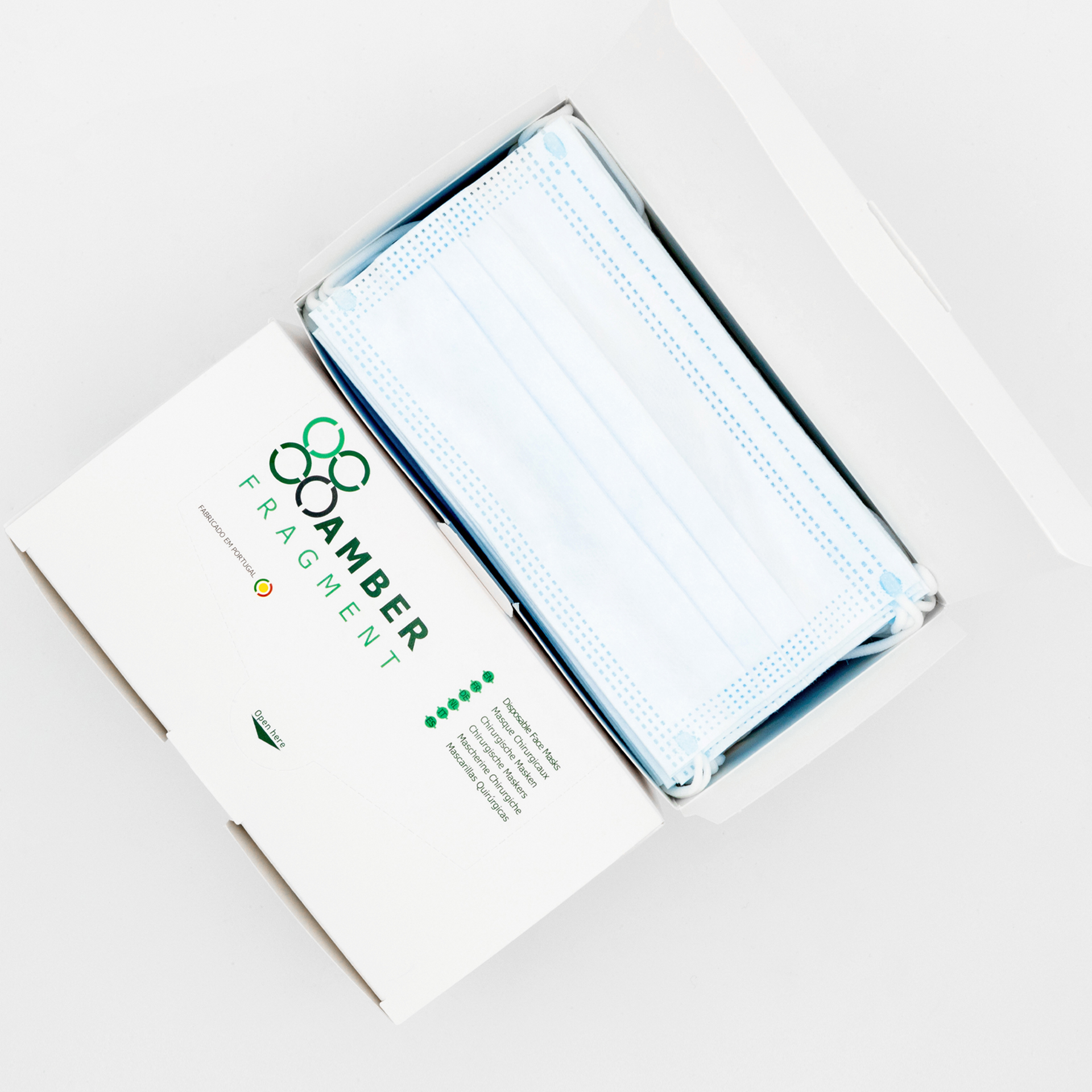 Máscaras de Proteção Cirúrgicas AmberMed - 50 unidades