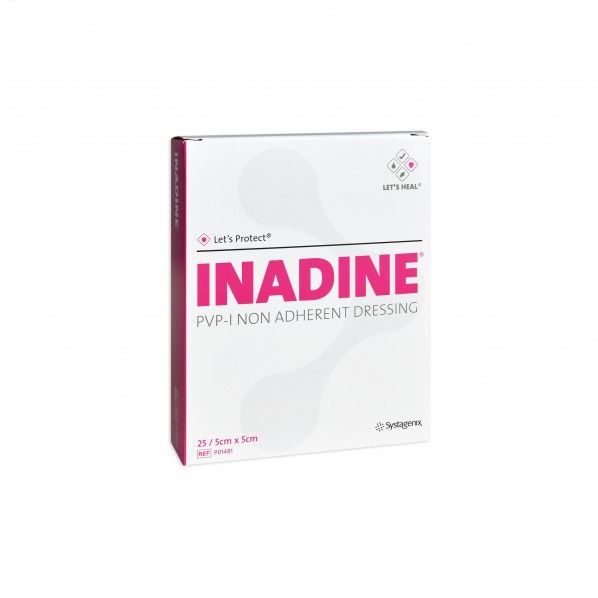 Inadine Compressa Impregnada Iodopovidona 5 x 5 cm - 25 unidades