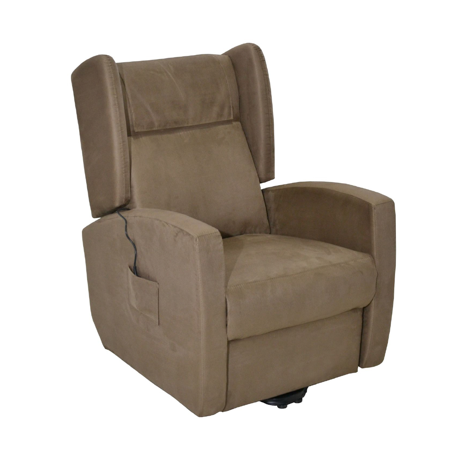 Poltrona Elétrica Douro em Napa Castanha com Duas Rodas