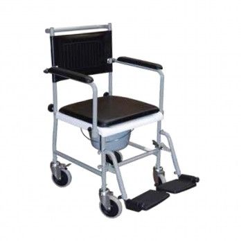 Cadeira Sanitária Cromada com 4 Rodast
