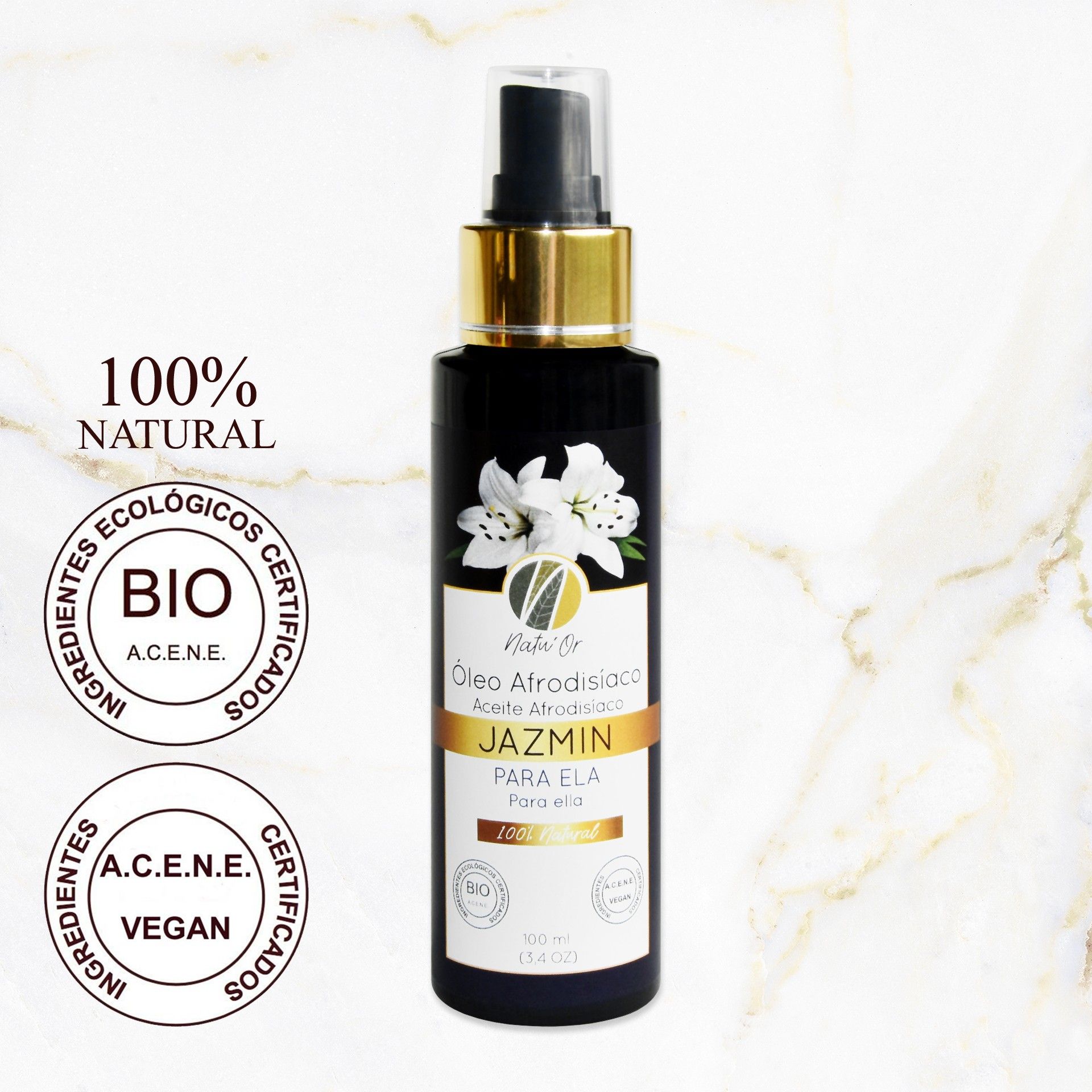 Óleo de Massagem Afrodisíaco Aroma a Jasmim Natu'Or