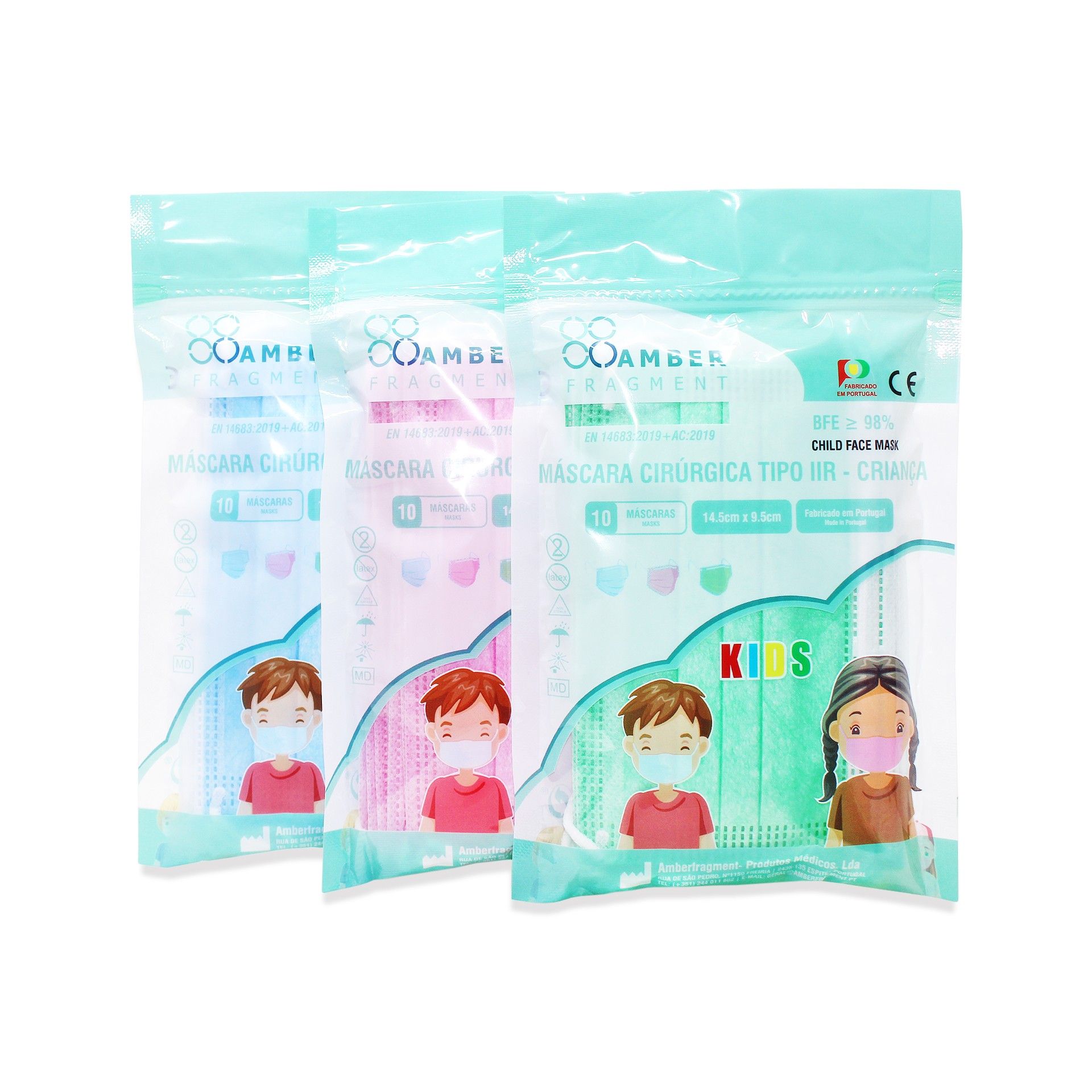 Máscaras Cirúrgicas Tipo IIR para Crianças - 10 unidades