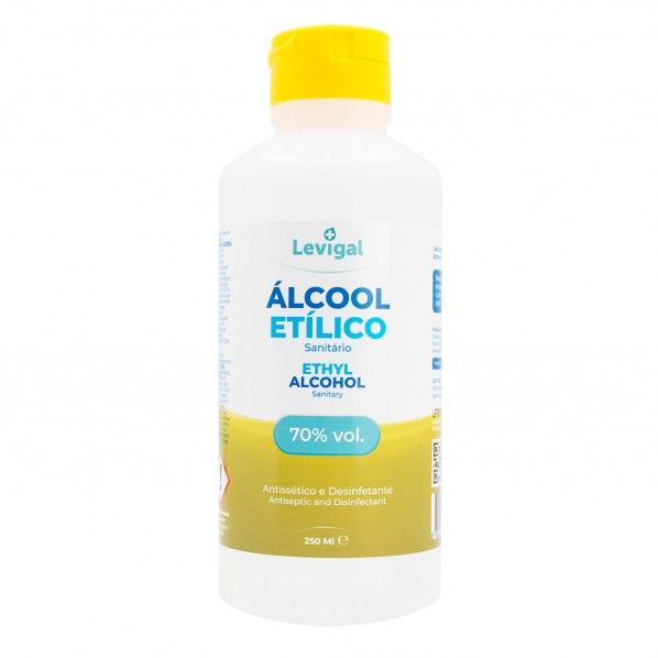 Álcool Sanitário 70% Vol. - 250 ml | Caixa com 24 unidades