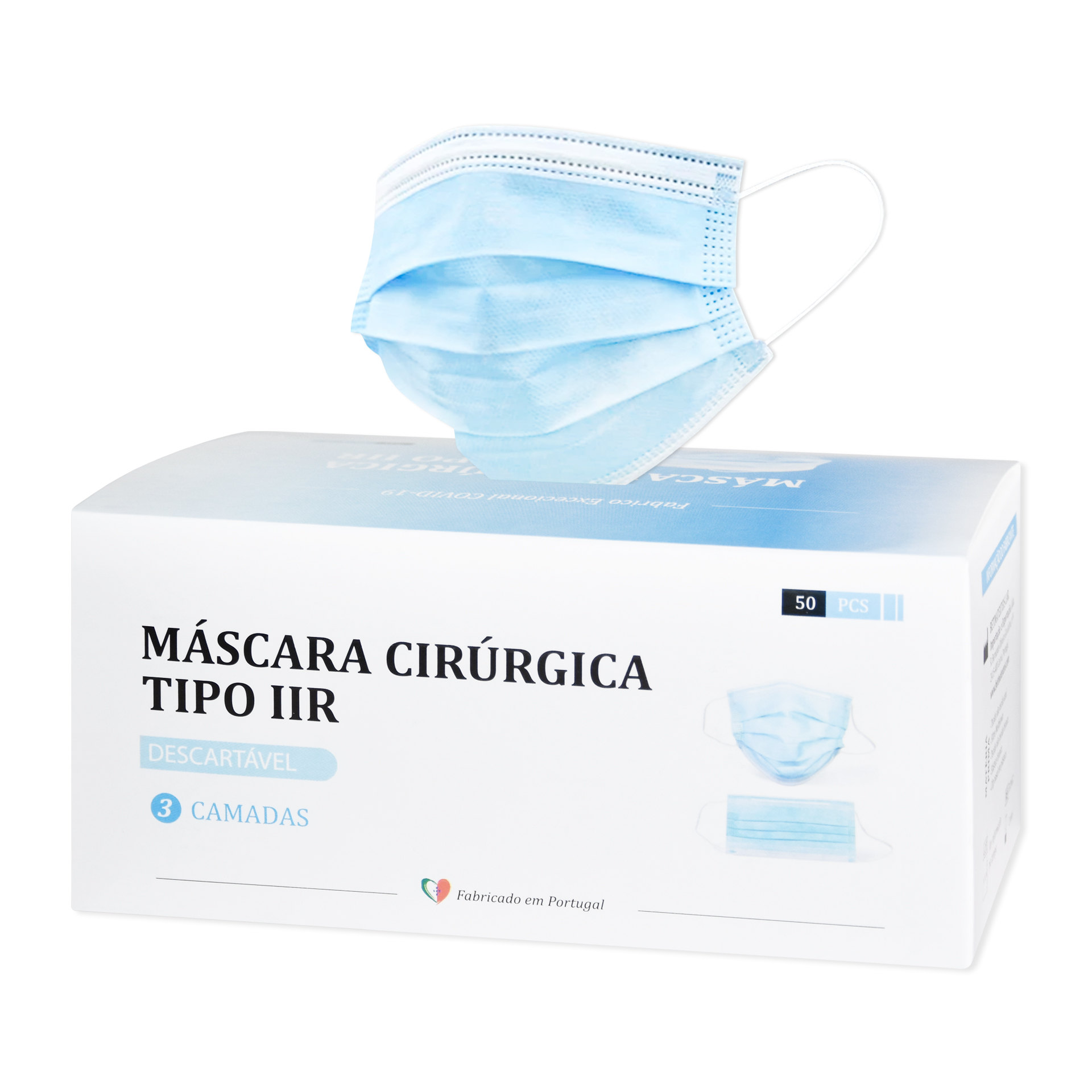 Máscaras de Proteção Cirúrgicas - 50 unidades
