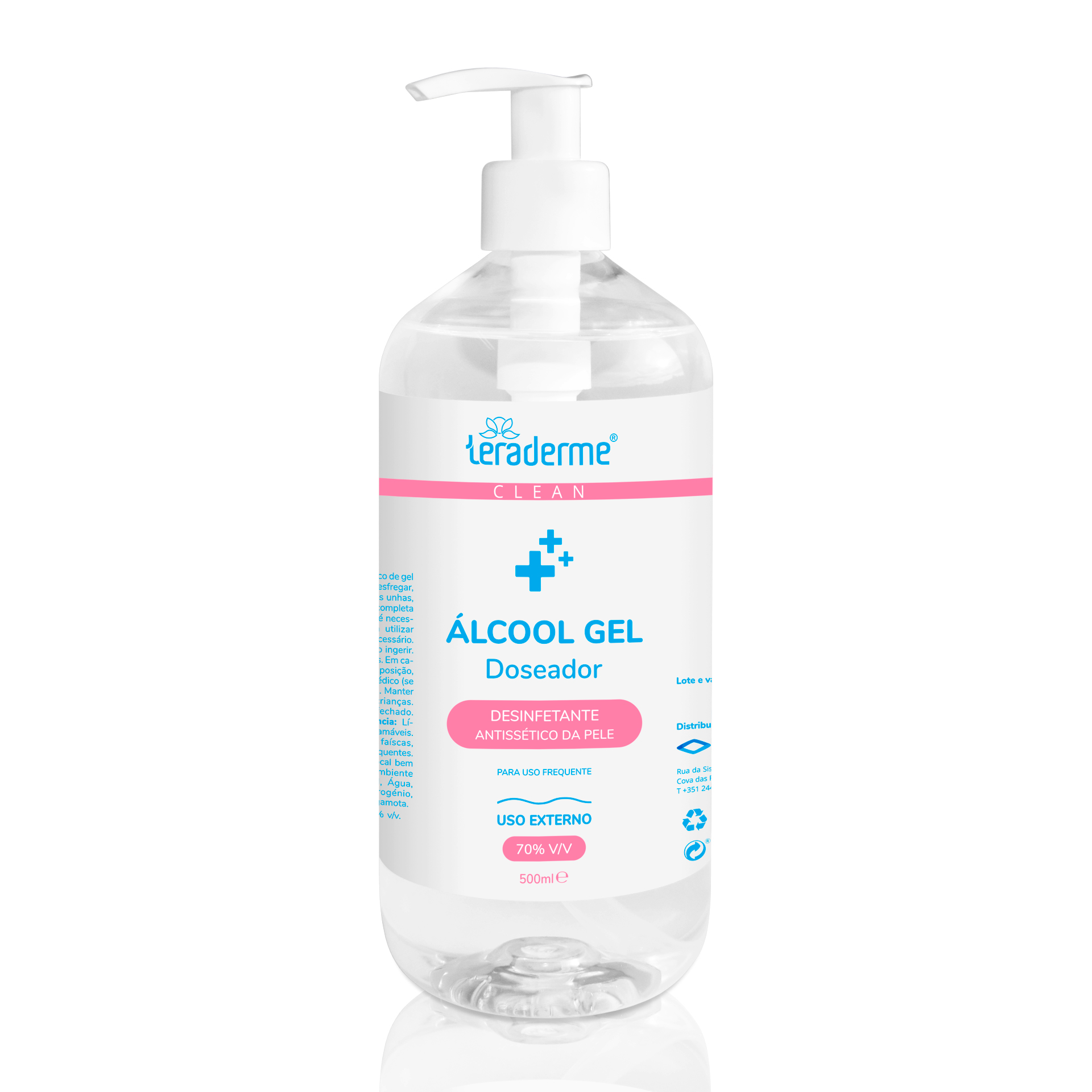 Álcool Gel Teraderme Clean com Doseador - 500 ml