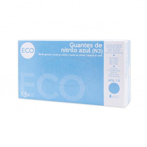 Luvas de Nitrilo sem Pó Eco - 100 unidades | Tamanho XL