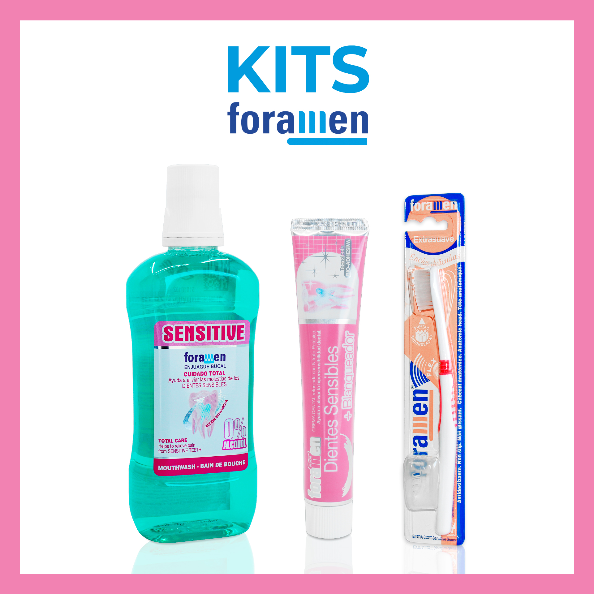 Foramen Dentes Sensíveis Pasta + Elixir + Escova