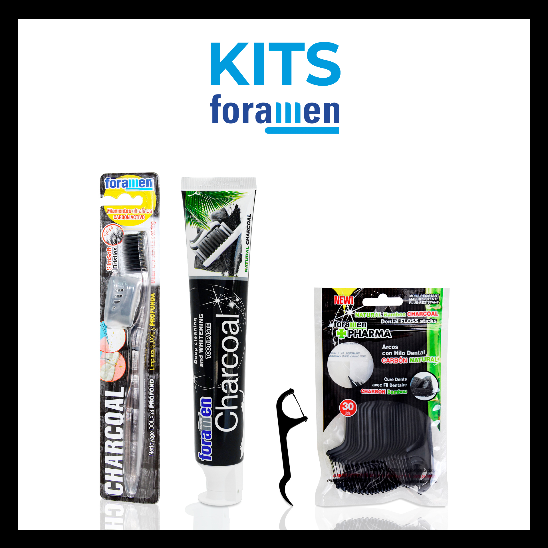 Foramen Charcoal Carvão Ativado Pasta + Escova + Arcos