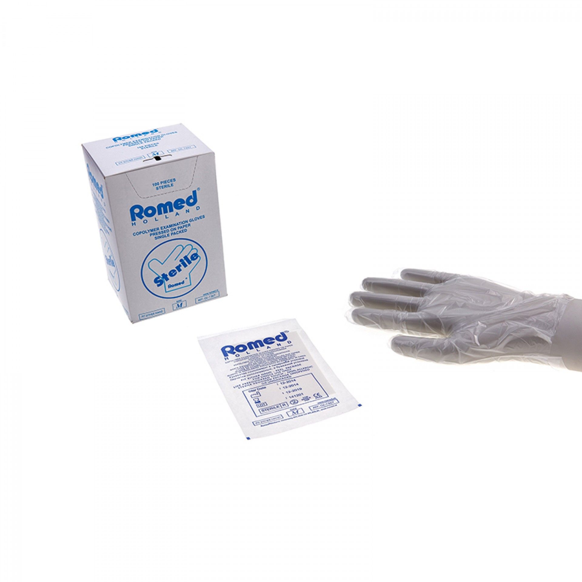 Luvas de Exame em Co-polímero - 100 unidades | Tamanho M
