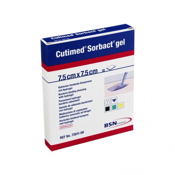 Cutimed Sorbact Gel | 7,5 x 7,5 cm - 10 unidades