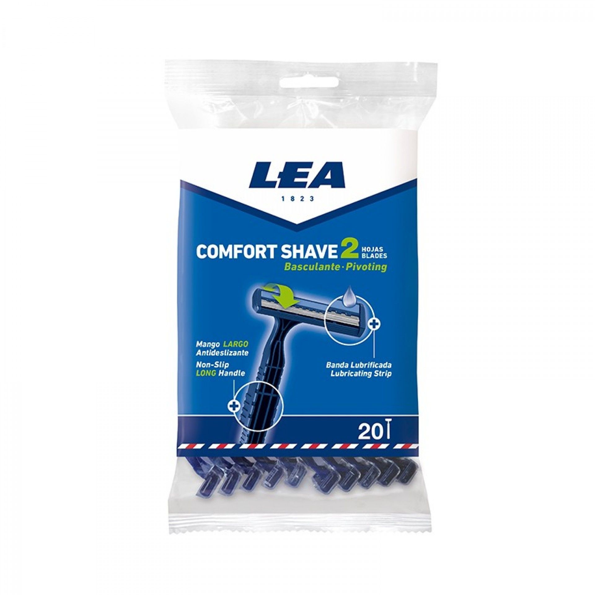 LEA Comfort Shave 2 Lâminas de Barbear Descartáveis - 20 unidades