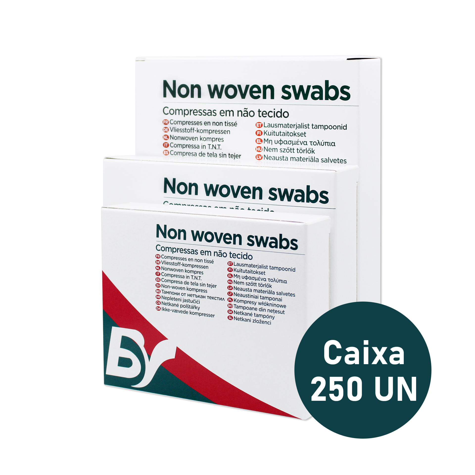 Compressas em Tecido Não Tecido Esterilizadas - 5 x 5 cm | 250 un.