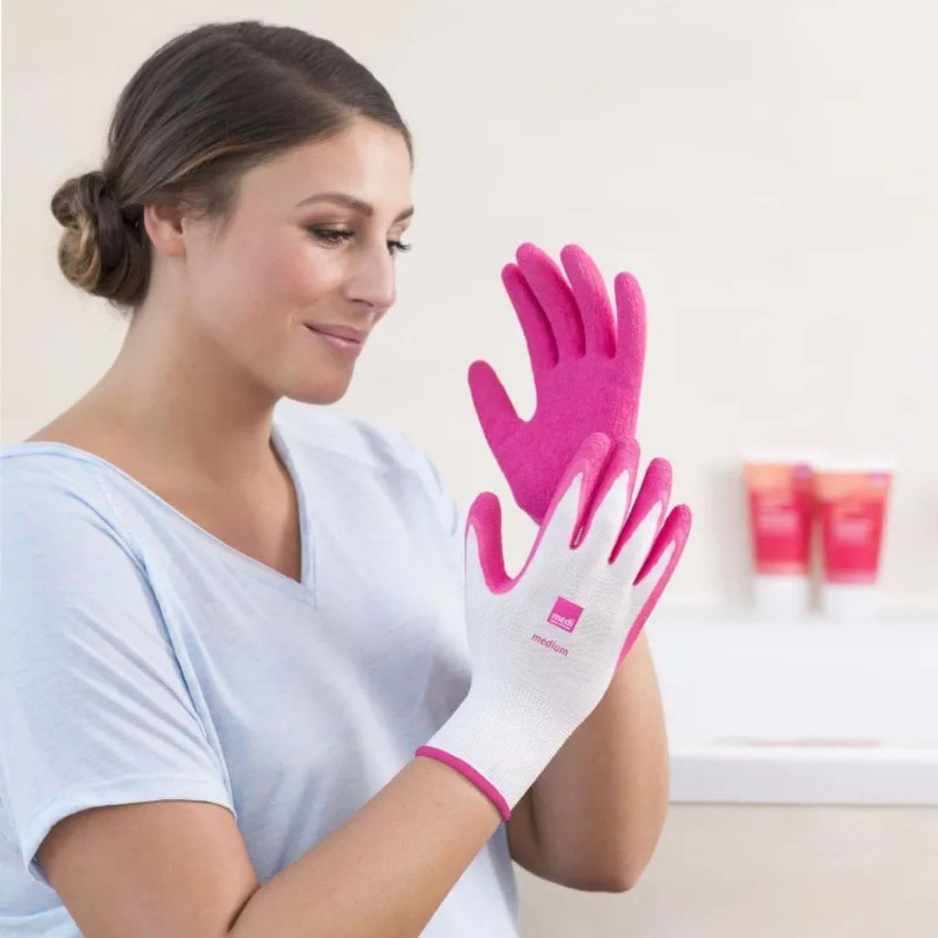 Medi Luvas Têxteis com Látex