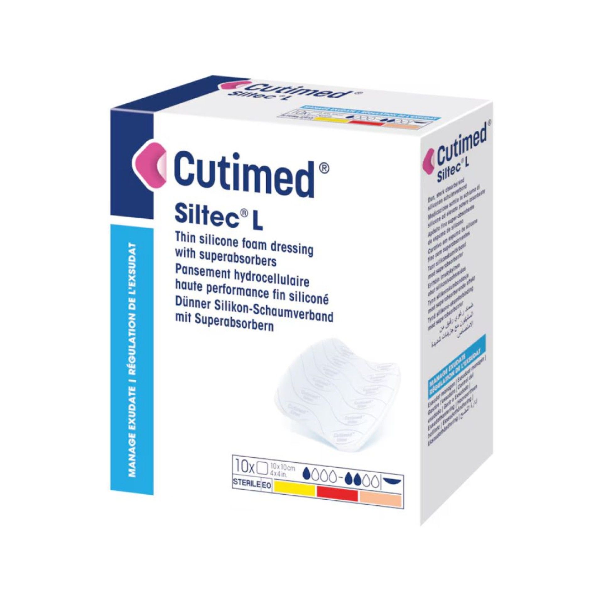 Cutimed Siltec L 10 x 10 cm - 10 unidades